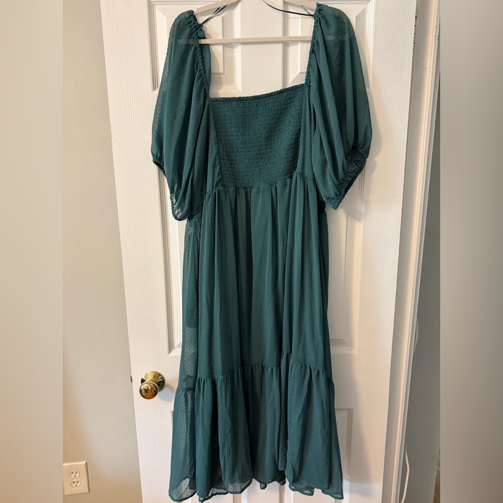 NWT 🪬Teal LC Lauren Conrad 2X Sleeved Dress - Picture 11 of 14